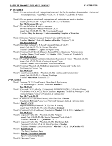 LATIN III HONORS' SYLLABUS 2014