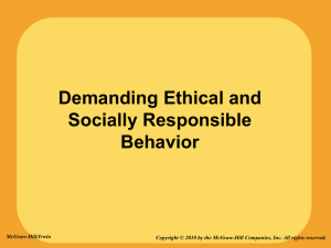 Chapter 4 Demanding Ethical and Socially Responsible Behavior
