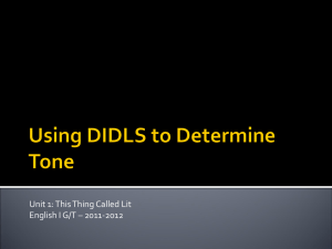 Using DIDLS to Determine Tone