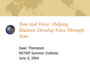 From Tone Vocabulary to Voice: Helping Students discover their