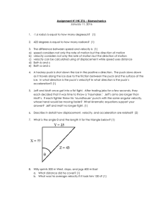 Assignment #1 HK 376 * Biomechanics