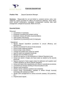 Position Description - Deposit Operations Manager