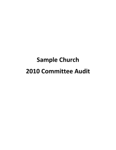 Sample Church 2010 Committee Audit
