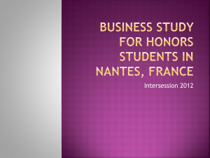 Business Study for Honors Students in Nantes, France