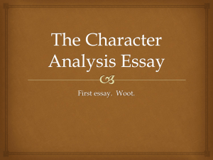 Writing a Character Analysis Essay