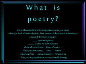 poetic terms - Teacher Pages