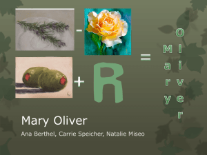 Mary Oliver - PreIB-MrsO