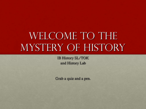 Welcome to the Mystery of History