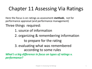Chapter 11 Assessing Via Ratings