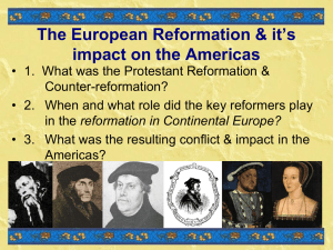 Lecture notes (PP) Protestant & English Reformation