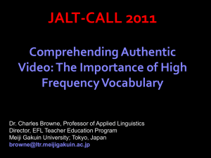 JALT-CALL 2011 Keynote on Comprehending Authentic Video