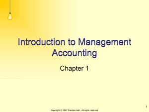 Intro to Management Accounting
