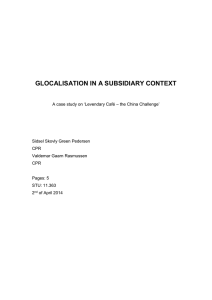 glocalisation in a subsidiary context