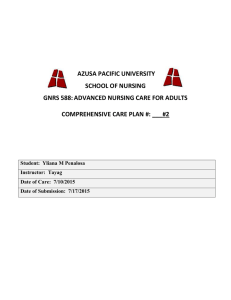 cOMPREHENSIVE Care pLAN #: ___#2