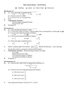 Math Analysis Honors – MATH Sheets M = Modeling A = Again T