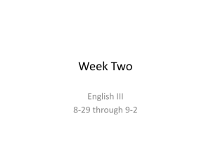 Week 2 Eng III