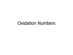 Oxidation numbers