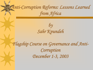 Anticorruption Reforms: Lessons Learned from Africa