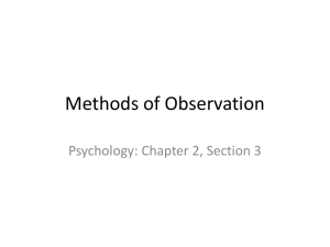 Methods of Observation