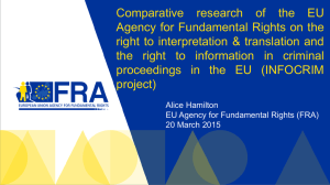 Comparative Research of the EU Agency for Fundamental Rights on