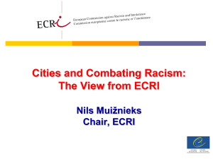 ECRI presentation - ECAR - European cities against racism