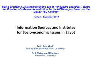 Information Sources in Egypt - Desertec University Network (DUN)