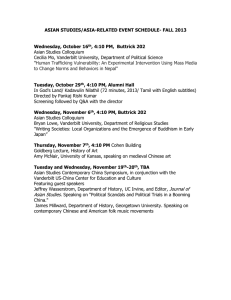 ASIAN STUDIES/ASIA-RELATED EVENT SCHEDULE
