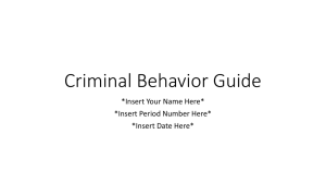 Criminal Behavior Guide