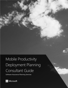 Mobile Productivity Deployment Planning Consultant Guide
