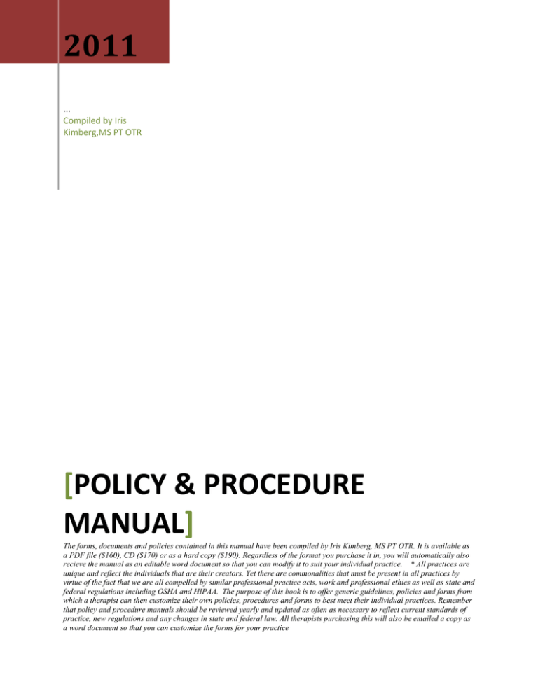 Policy & Procedure Manual