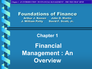 Chapter 1 AN INTRODUCTION TO FINANCIAL MANAGEMENT