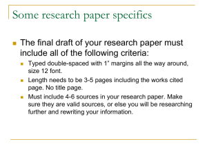 Research Paper steps - Whitehead Pre-AP