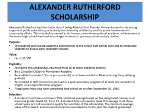 ALEXANDER RUTHERFORD 2015 COURSE REQUIREMENTS