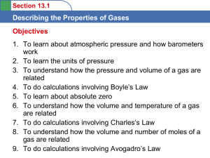 Chapter 13: Properties of Gases