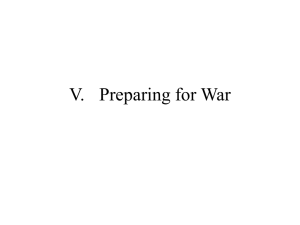 V. Preparing for War