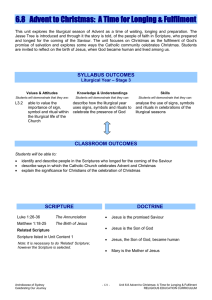 Unit 6.8 Advent To Christmas: A Time For Longing And Fulfilment