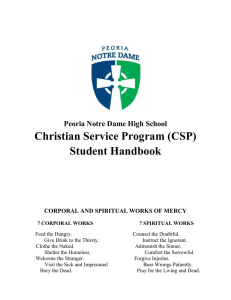 2015 CSP Handbook - Peoria Notre Dame Campus Ministry