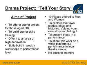 Drama Project: "Tell Your Story - ottobre 2009