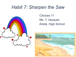 Habit 7 Sharpen the Saw Presentation