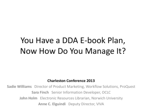 You Have a DDA E-book Plan, Now How Do You Manage It?
