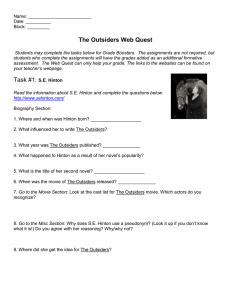 The Outsiders Web Quest