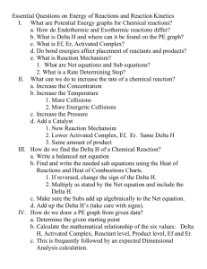 Energy of Reactions Worksheets