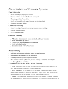 Characteristics of Economic Systems