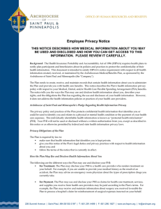 HIPAA Privacy Notice - Archdiocese of Saint Paul and Minneapolis