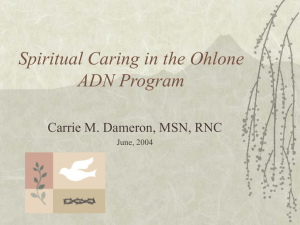 Caring for patient's spiritual needs