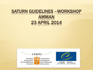 SATURN Guidelines –workshop Amman 23 April 2014