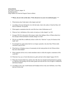 ENGLISH III The Grapes of Wrath, chapter 18 Reading questions