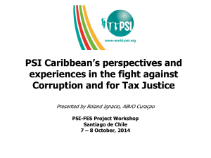 English: PSI Caribbean's perspectives and experiences in the fight