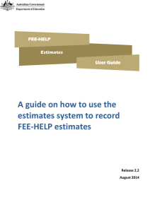 FEE‑HELP Estimates Provider User Guide