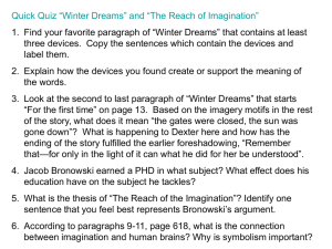Reach of Imagination and Winter Dreams Informal Quiz
